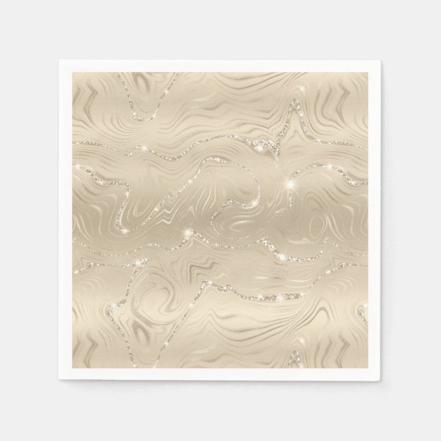 Sandy Gold Imitate Foil Serviette (Vorderseite)