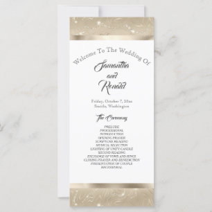 Sandy Gold Imitate Foil Wedding Program