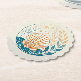 Sandy Gradient Seashell Untersetzer in Aquamarin u