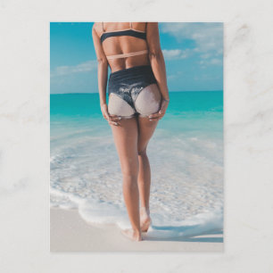 SANDY HINTERN BEACH MÄDCHENKARTEN POSTKARTE