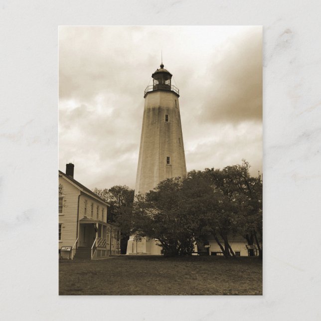 Sandy Hook Leuchtturm Postkarte (Vorderseite)