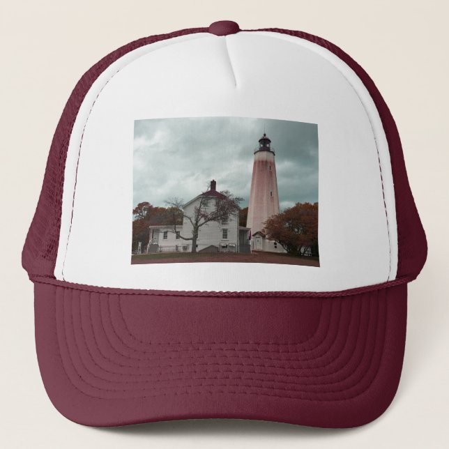 Sandy Hook Leuchtturm Truckerkappe (Vorderseite)