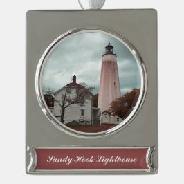 Sandy Hook Lighthouse Banner-Ornament Gold
