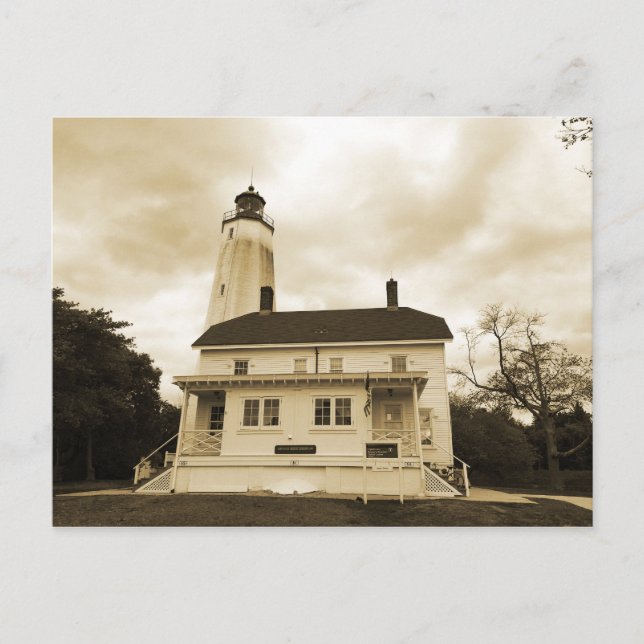 Sandy Hook Lighthouse Postkarte (Vorderseite)