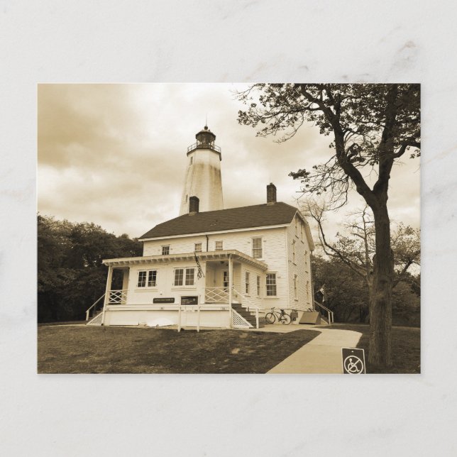 Sandy Hook Lighthouse Postkarte (Vorderseite)