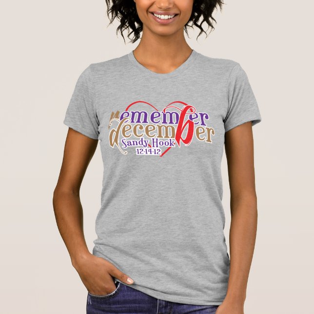 Sandy Hook Memorial-Remember Dezember T-Shirt (Vorderseite)