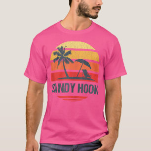 Sandy Hook Nj Beach Retro Sun gestört Design T-Shirt
