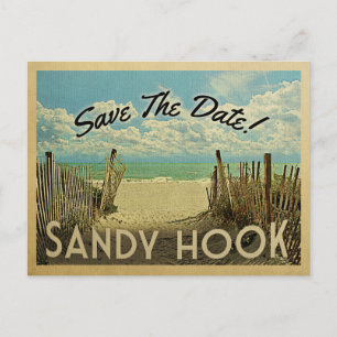 Sandy Hook Save The Date Vintage Strand Nautical Ankündigungspostkarte