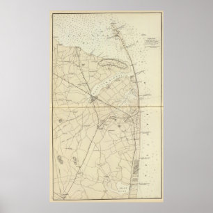 Sandy Hook to Shark River Coast Chart Map Poster