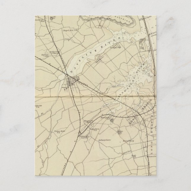 Sandy Hook to Shark River Coast Chart Map Postkarte (Vorderseite)