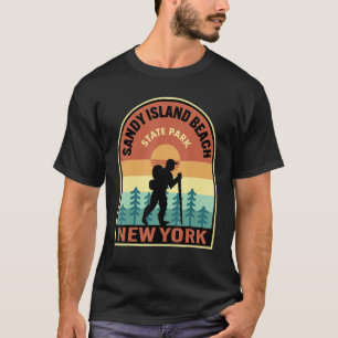 Sandy Island Beach Staat Park New York Retro Hikin T-Shirt