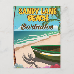 Sandy Lane Beach Barbados Urlaubsposter Postkarte
