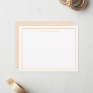 Sandy Pale Peach und White Polka Dot Notizkarten Mitteilungskarte