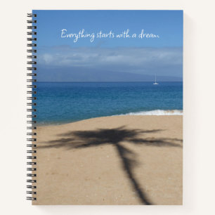 Sandy Palm Tree Shadow Foto Large Spiral Notebook Notizbuch