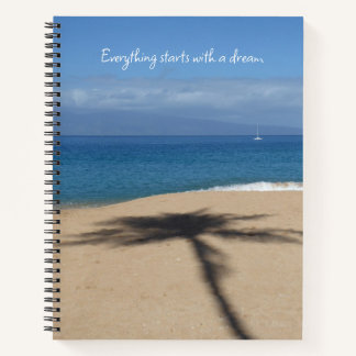 Sandy Palm Tree Shadow Foto Large Spiral Notebook Notizbuch