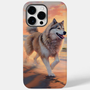 Sandy Paws Alaskan Malamute Dog on Beach Sunset Case-Mate iPhone 14 Pro Max Hülle