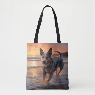 Sandy Paws Australian Cattle Dog am Strand Sonnenu