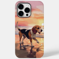 Sandy Paws Beagle Dog on Beach Sunset