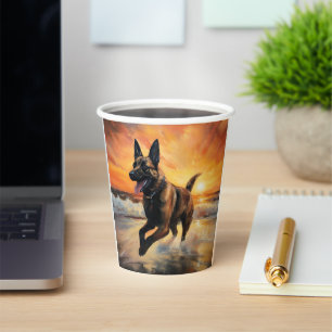 Sandy Paws Belgischer Malinois Hund auf Beach Suns Pappbecher