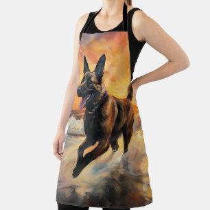 Sandy Paws Belgischer Malinois Hund auf Beach Suns Schürze