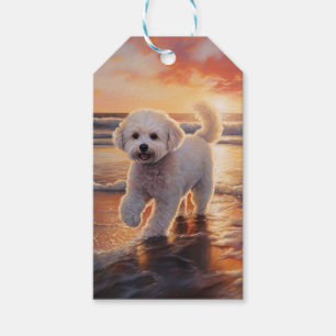 Sandy Paws Bichon Frise Hund am Strand Sonnenunter Geschenkanhänger