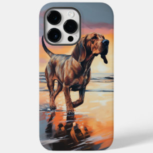 Sandy Paws Bloodhound Dog on Beach Sunset Case-Mate iPhone 14 Pro Max Hülle