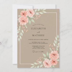Sandy Peach Petal Hochzeit Einladung