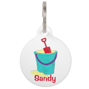 Sandy Sand Bucket Beach Toys Shovel Dog Tag Haustiermarke