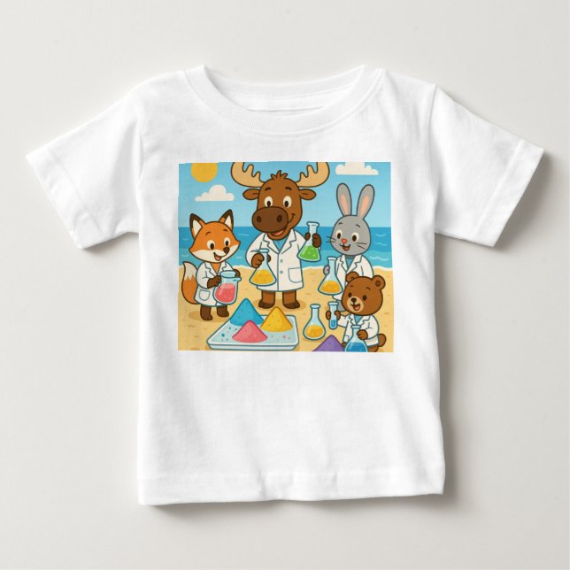 Sandy Science Squad – Smartes und sonniges T-Shirt (Vorderseite)