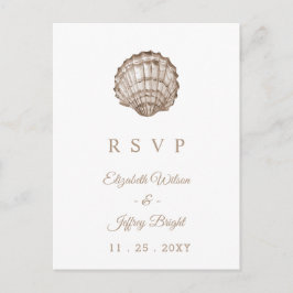 Sandy Seashells Marine Ocean Beach Wedding UAWG Einladungspostkarte