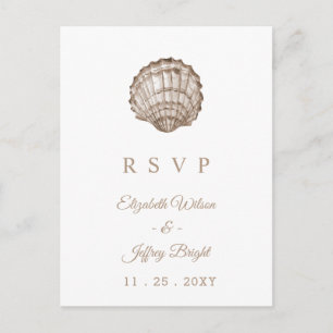 Sandy Seashells Marine Ocean Beach Wedding UAWG Einladungspostkarte