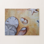 Sandy Seashells Puzzle<br><div class="desc">A Beachy Collection of Fun Products Featuring Our Sandy Seashells Design. These Shells Remind Me of the Beach. Wish I Was There Right Now! I Really Like How this Painting Came Out. Hope You Do Too. Makes a Great Gift for the Beachcomber in Your Life! That is After the One...</div>
