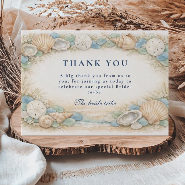 Sandy Shores Seashell Bridal Shower Dankeskarte (Von Creator hochgeladen)