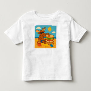 Sandy Snacks & Sunny Rücken – Lustiger Sommer-Elch Kleinkind T-shirt