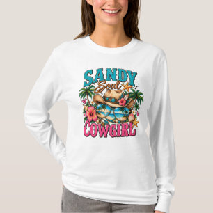 Sandy Soul Cowgirl Küstenstrand Western T-Shirt