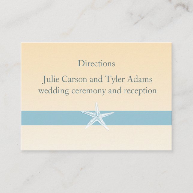Sandy Starfish Direction Card Begleitkarte (Vorderseite)