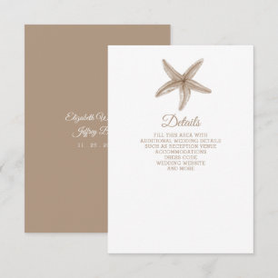 Sandy Starfish Marine Ocean Beach Hochzeit Begleitkarte