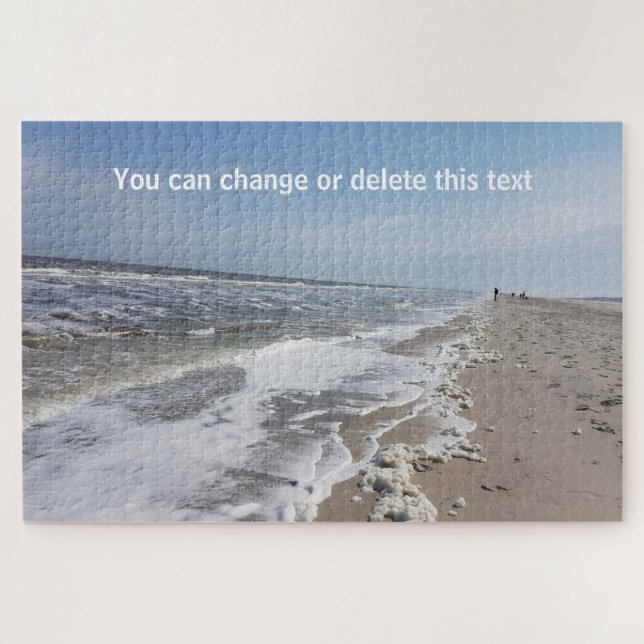 Sandy-Strand-Leben-Ozean-Wellen-Seephotographie Puzzle (Horizontal)