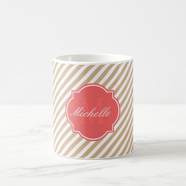 Sandy Stripe Monogram Tasse (Mittel)