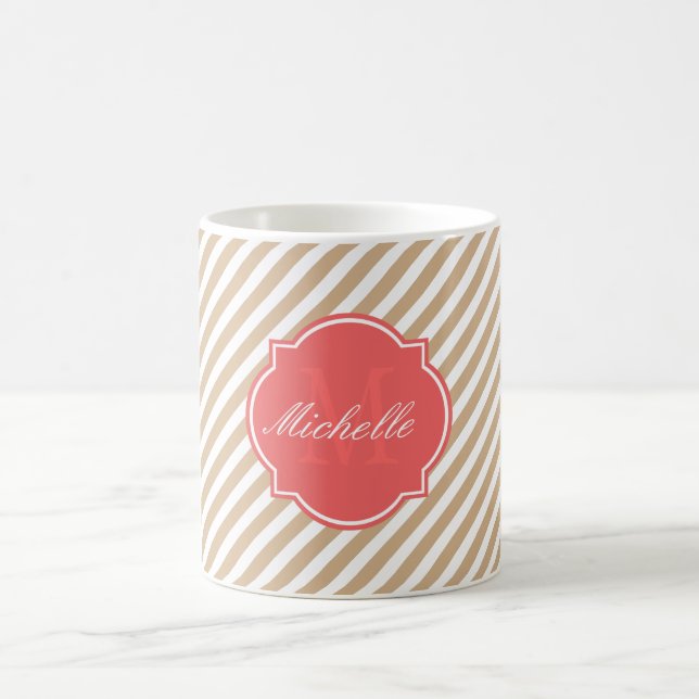 Sandy Stripe Monogramm Tasse (Mittel)