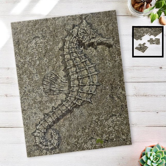 Sandy Textured Seepferd Fotograf Puzzle (252 piece, 11" x 14" seahorse jigsaw puzzle)