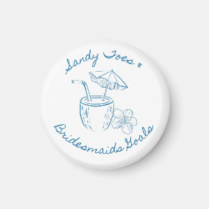 Sandy Toe & Bridesmaids Goals Coastal Bachelorette Magnet