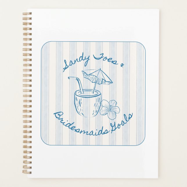 Sandy Toe & Bridesmaids Goals Coastal Bachelorette Planer (Vorderseite)