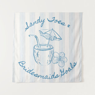 Sandy Toe & Bridesmaids Goals Coastal Bachelorette Wandteppich