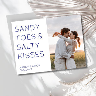 Sandy Toes Foto Beach Hochzeit Save the Date Ankündigungspostkarte