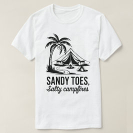 Sandy Toes Salty Campfire Camping Design T-Shirt
