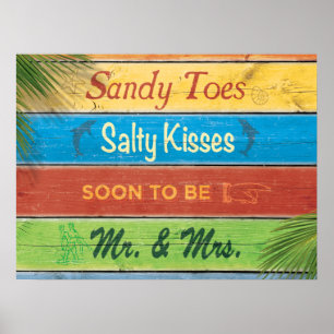 Sandy Toes Salty Kisses bald Herr und Frau Plakat