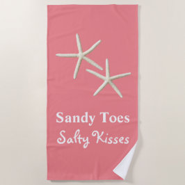 Sandy Toes Salty Kisses Coral Beach Handtuch