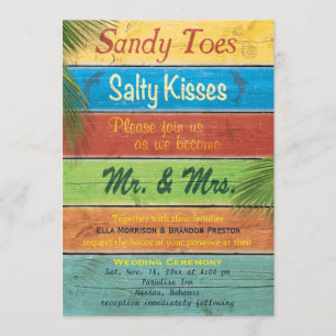 Sandy Toes Salty Kisses Hochzeit Einladung