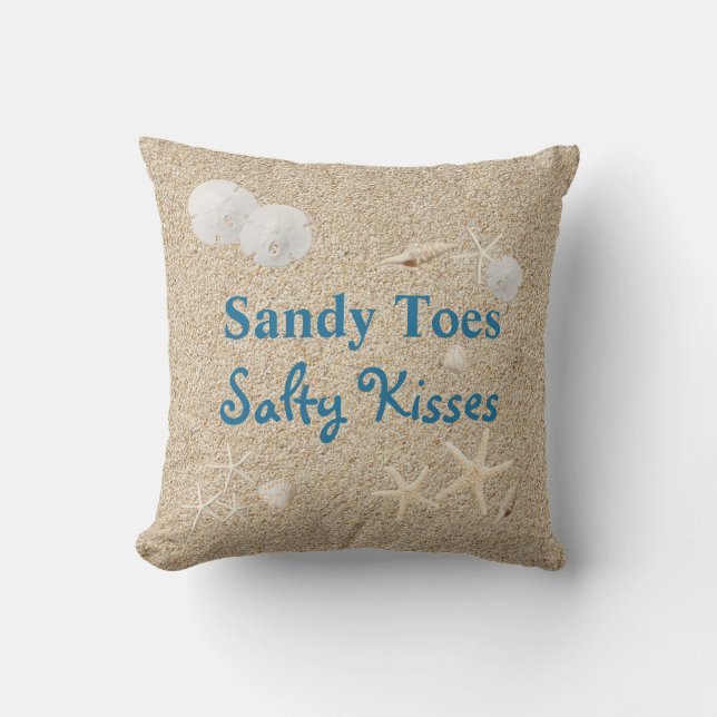 Sandy Toes Salty Kisses Kisses Kissen Pillow - Auß Für Draußen (Vorderseite)